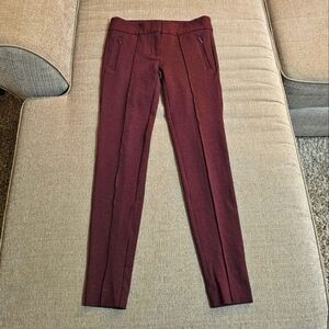LOFT Dark Red Casual Office Business Career Leggings Pants Size 0